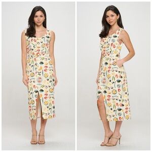 SM WARDROBE MEDITERRANEAN DELIGHTS PRINT MIDI DRESS​​